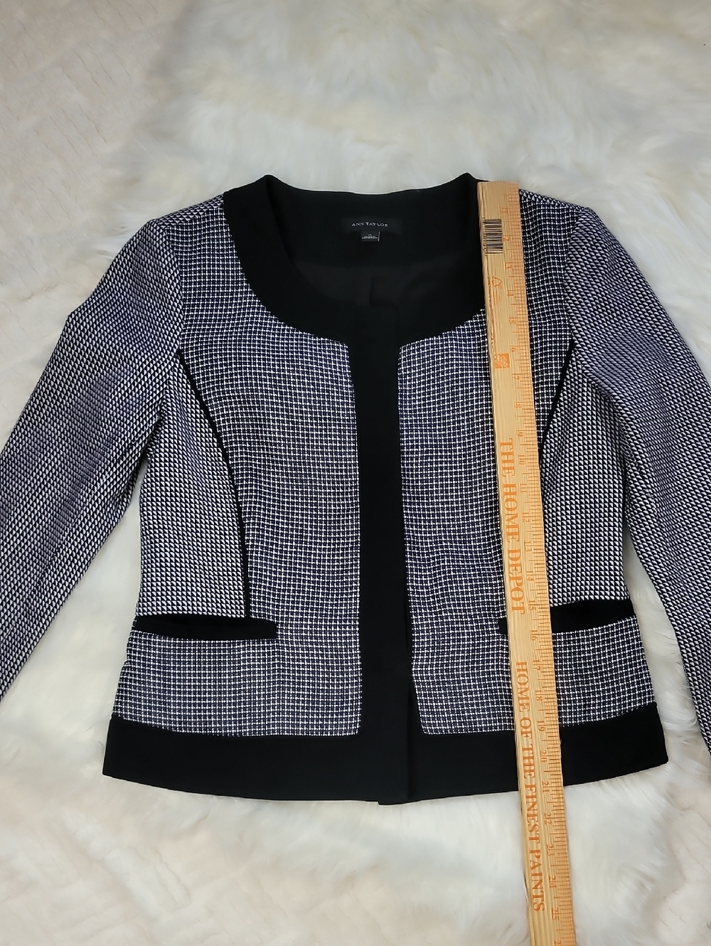 Ann Taylor Black & White Blazer Pockets Size 6 - Picture 7 of 8